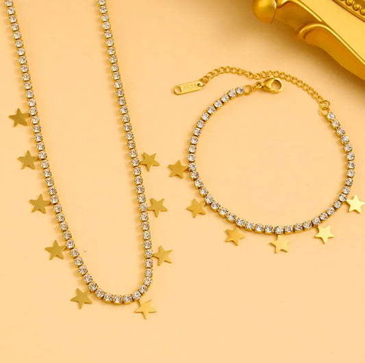 Starfall Choker and Bracelet Set