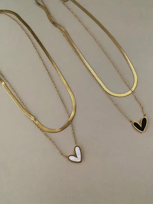 Luxe Black Heart Dual Neckpiece