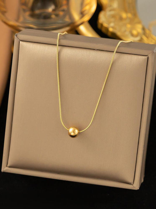 Minimalist Gold Sphere Necklace