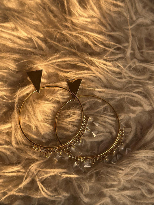 Crystal Dangle Hoop Earrings