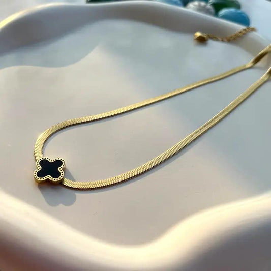 Midnight Clover Necklace