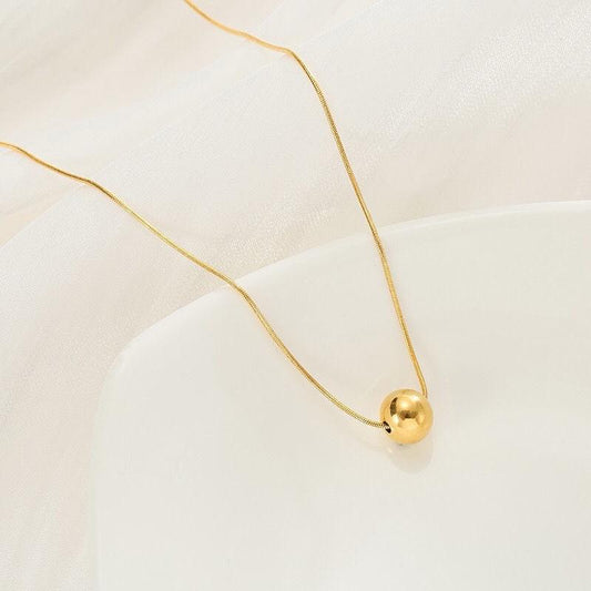 Minimalist Gold Sphere Necklace