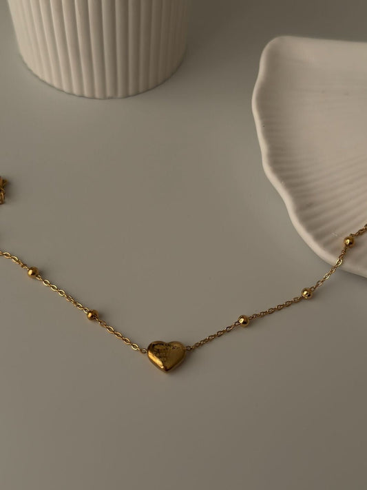 Mini Beaded Heart Necklace
