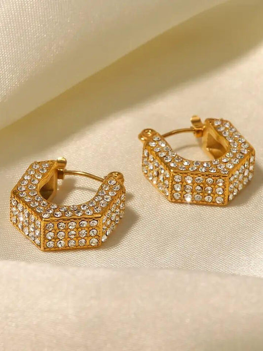 Glam Taşlı Hoops