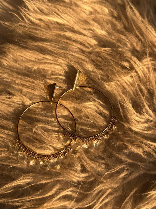 Crystal Dangle Hoop Earrings