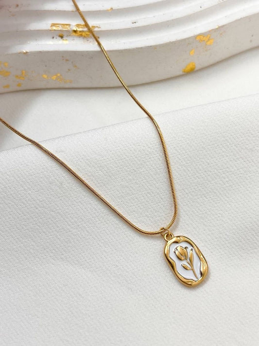 Lale Necklace – Tulip Enamel Pendant