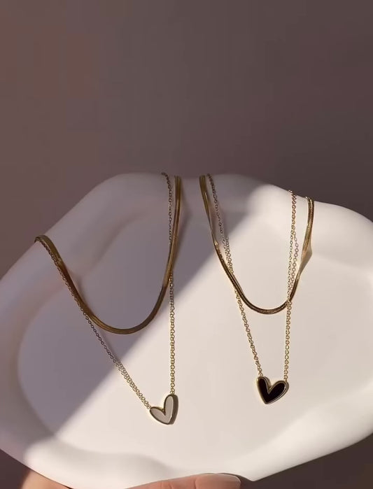 Luxe Black Heart Dual Neckpiece