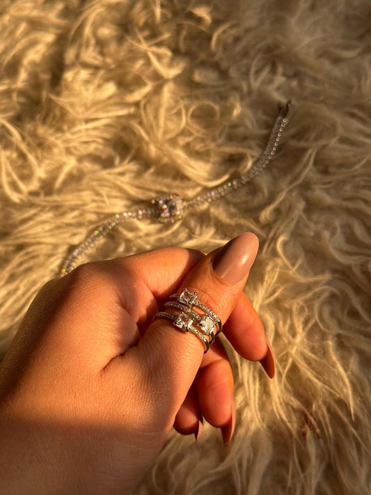 Elegant Silver Stacked Ring
