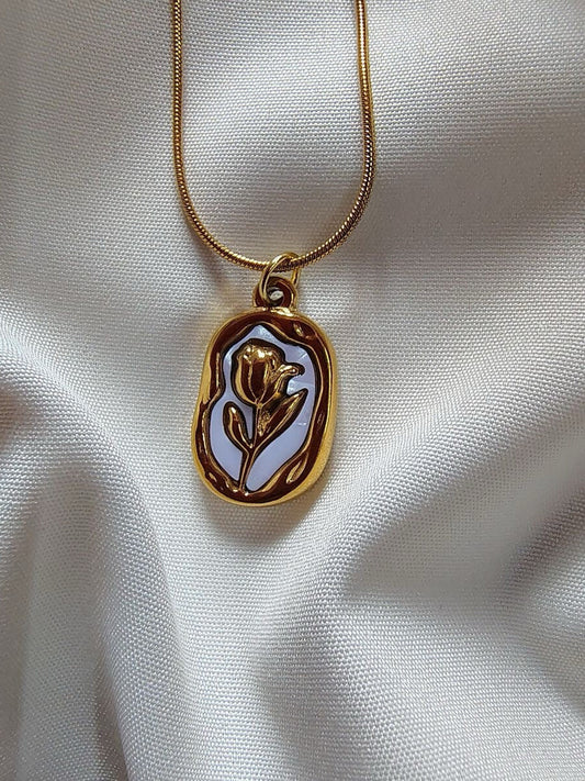 Lale Necklace – Tulip Enamel Pendant